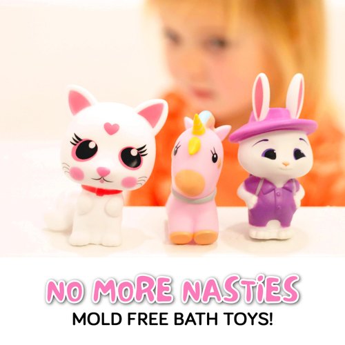 SplashEZ Girl Bath Toys Mold Free Bath Toys for Girls and Toddlers, Girl No Hole Bath Toys, No Mold for Tub,Beach,Pool, BPA-Free, Dishwasher-Safe, Infant Bath Toys No Holes 0 1 3 6 12 18 Months