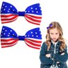 4th of July Bows Hair Clips, 4th of July Hair Accessories for Women Girls 2Pcs 4th of July Hair Clips Patriotic Hair Bows Red White White And Blue