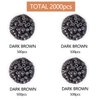 2000Pcs Premium Silicone Micro Link Rings 5mm Lined Beads for I Tip Hair Extensions (2000Pcs, Dark Brown)