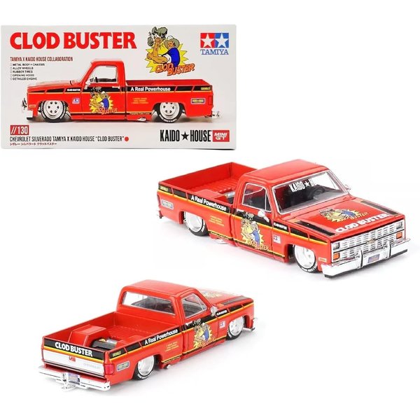 1:64 Scale Diecast Model Car Compatible with Chevrolet Silverado Tamiya x Kaido House “CLOD Buster” Orange Limited Edition by Kaido House