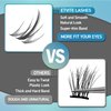 ETVITE Individual Lashes Eyelash Extensions 3D Clusters, Soft Natural Lightweight Handmade, Volume Individual Lashes Daily Use (Fishtail & Spike Lashes 10mm）