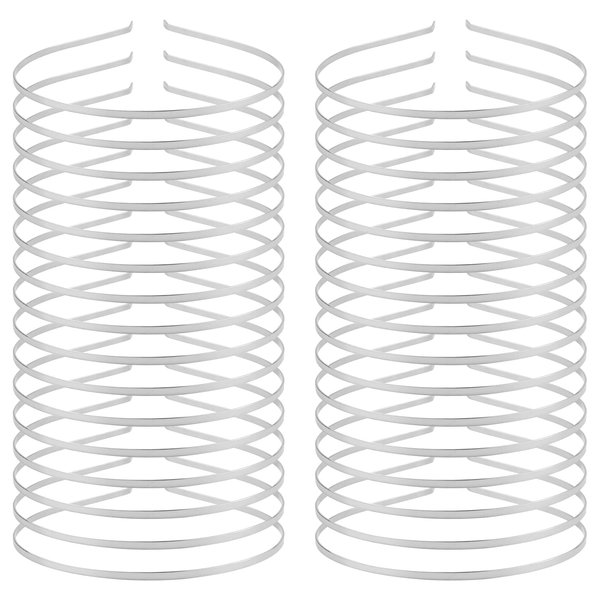 Cinaci 30 Pack 5MM /0.2 Inch Wide Thin Blank Plain Smooth Metal Base DIY Headbands Hair Bands for Women Men Girls Hair Accessories Craft Silver Gold Black (Silver)