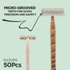 POPUPMU 50Pcs Eco-friendly Disposable Razors Men|Safety Razor Dermaplaning Razors for Men & Women Shaving Body Facial Hair Shavers Facial Hair Remover for Women