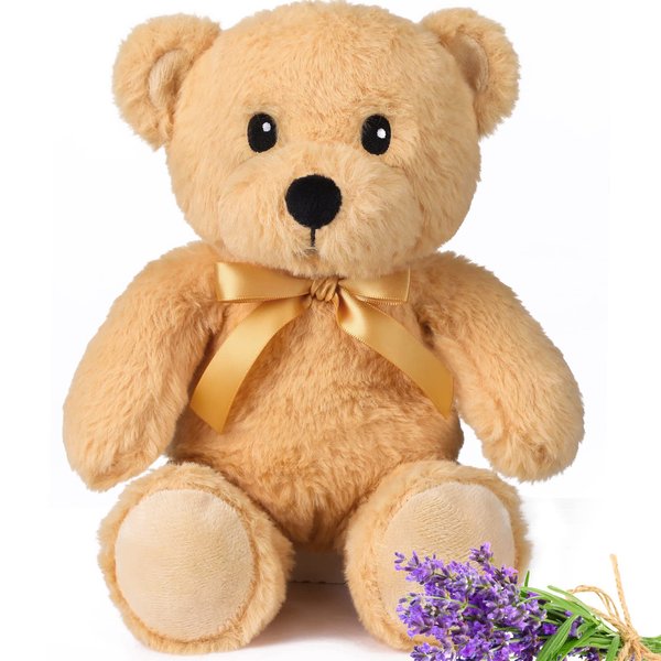 Hungdao Microwavable Animal Lavender Scented Stuffed Animal 9 Inch Lavender Microwave Stuffed Animal Heatable Animal for Kids Stress Relief Birthday Baby Shower Graduation Gift (Cute Bear)