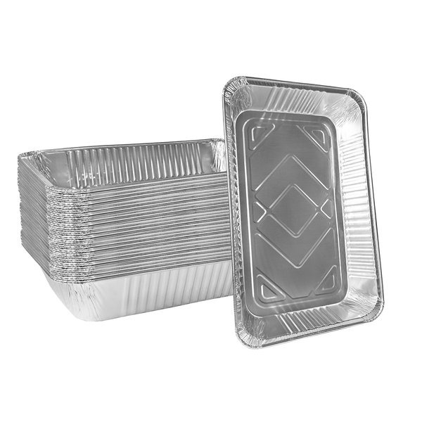 EcoQuality Oven Deep Aluminum Foil Chafing Pan Steam Table – Half & Full Size – Sturdy, ECO Friendly Recyclable Aluminum (10, Half Size)