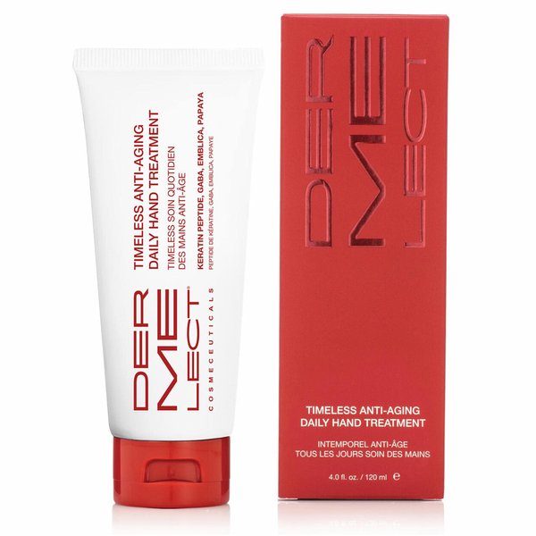 Dermelect Timeless Anti-Aging Daily Hand Treatment for Hands - Anti Aging Cream with Peptides Hyaluronic Acid Hydrating & Brightening Treatment for Dry Hands, Dark Spots, Over Washed Hands 4.0 oz