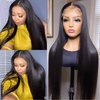 AGADES Wigs Human Hair Glueless Wigs Human Hair Pre Plucked Pre Cut 5X5 Lace Closure Wigs Human Hair 180 Density Human Hair Wigs for Women Straight Lace Front Wigs Human Hair Lace Front Wigs 24 Inch