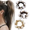 Pearl Elastic Hair Bands Rubber Hair Ropes Ponytail Holders Hair ring headgear Crystal Beads Stretchy Bracelet Hair Ties for Women Girls Hair Ropes Accessories 3pcs