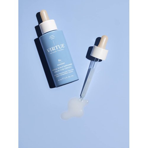 Virtue Topical Scalp Supplement Overnight Hair Serum with Keratin, Soothes and Rebalances Scalp, Safe for All Hair Types, Color Safe, 2 Fl Oz