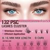 Venus Lash Clusters Kit 5-16mm False Eyelashes Clusters-Eyelash Clusters Natural Lashes DIY Lash Extensions Kit -Fake Eyelashes Clusters Wispy Lash Clusters with Invisible Lash Band & Bottom Lashes