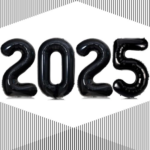 Black 2025 Balloons, Giant 32 Inch Black 2025 Number Balloons,2025 Happy New Year Black Balloons for New Year Eve Party Supplies 2025, New Years Decorations 2025, Christmas, Graduations Decorations