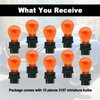 stymart 10 Pieces 3157 Light Bulb, Plastic Base, 3157 Automotive Brake Light Turn 3157 Miniature Bulb Mini Bulb Taillight Turn Signal Light, Replacement for Cars,Trucks,SUVs(Amber)