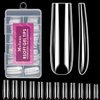 XXL Square Nail Tips, Melous 120 PCS Full Cover Stright Clear False Nail Tips Gel x Nail Tips Gel Nail Tips