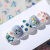 New Cartoon Cute Nail Art Stickers Decals Embossed 5D Self Adhesive Kawaii DIY Design Decoration Anime Nail Stickers for Girls Women Kids Manicure Gift Nail Charms (3 Sheets)
