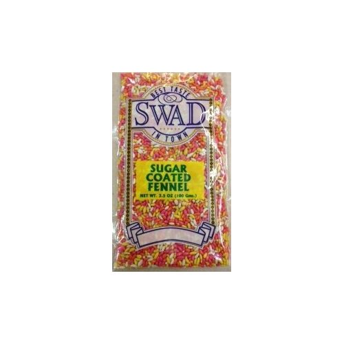 Swad Sugar Coated Fennel Seeds -3.5oz- Indian Grocery, spice, Multi-color