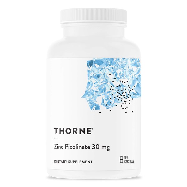 Thorne Zinc Picolinate 30 mg - Well-Absorbed Zinc Supplement for Growth and Immune Function - 180 Capsules