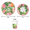 Hawaiian Luau Tropical Party Paper Plates and Napkins 24 9" Plates 24 7" Plate 24 9 Oz Cups 24 Lunch Napkin Decorations for Hawaii Hibiscus Flower Theme Disposable Tableware Birthday Supplies