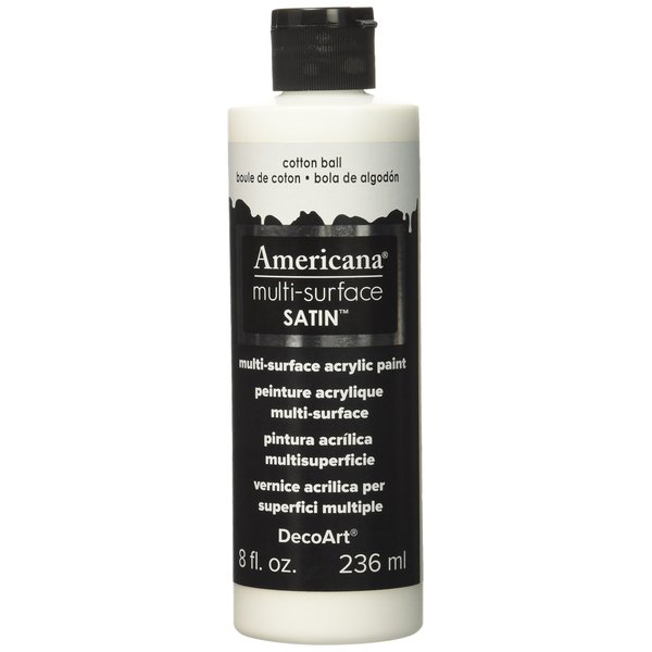 DecoArt Americana Multi-Surface Satin Acrylic Paint, 8-Ounce, Cotton Ball
