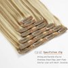 Caliee Real Hair Extensions Clip in Human Hair Natural Silky Straight Hair Extensions Balayage Clip in Hair Extehsions Golden Brown #10 Mixed Bleach Blonde #613 140g 7Pcs 22inch