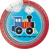 Creative Converting Train Dessert Plates, 7", Multicolor