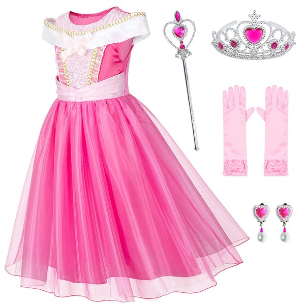 Princess Costume Girls Birthday Party Dress Up with Accessories 3-4 Years (Style2 100CM)