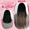 Sunny U Tip Hair Extensions Human Hair Ombre Prebonded Keratin Hair Extensions Utip Black Ombre Dark Brown Balayage Ash Blonde Utips Real Hair Extensions Hot Fusion Silky Hair 50g 20inch