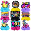9Pcs 90s Honeycomb Table Centerpieces for Birthday 90s Party Decorations - Festive Happy Birthday Party Supplies