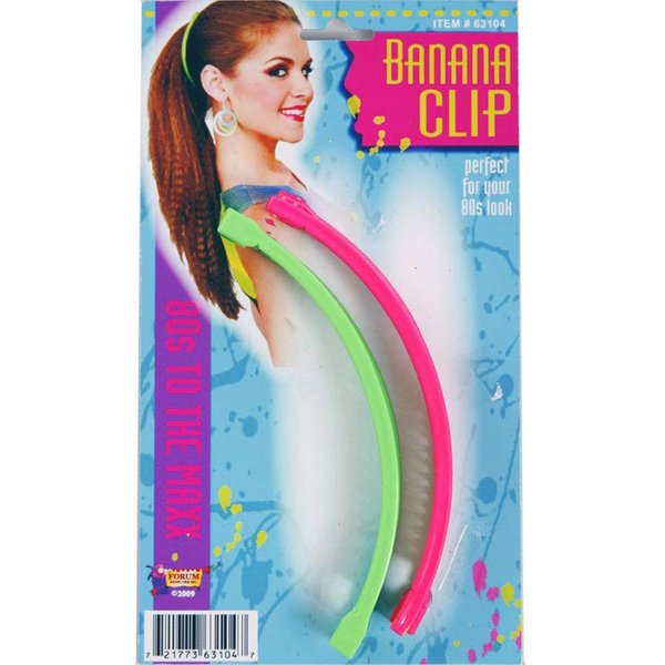 Forum Novelties 63104 Banana Clip, Pink/Green, One Size Fits Most, Pink, Green