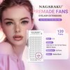 NAGARAKU Premade Fans Eyelash Extensions Premade Volume Fans Lash Extensions 120 Fans 6D 0.07C Curl 12mm Sharp Narrow Stem Clusters Thin Pointy Base Russian Fans Ready Volume Premade Lash Fan Fluffy