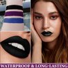 3 PCS Dark Purple Blue Black Matte Liquid Lipstick for Women,Velvet Silky Black Lip Gloss Stain Set,Non Stick Cup Long Lasting Smudge Proof Matte Lipgloss Set for Halloween Christmas Goth Makeup