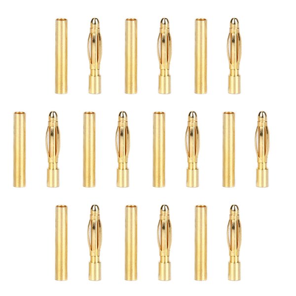 Ruimou 10 Pairs 2.0 mm Female/Male Bullet Banana Terminals Connectors Replacement,for RC Battery Motor Accessories