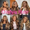 oisiyu Highlight Lace Front Wig Human Hair 13x4 Body Wave HD Lace Front Wigs Human Hair Pre Plucked 4/27 Ombre Honey Blonde HD Lace Frontal Glueless Wigs For Women 180% Density 26 Inch Super Soft