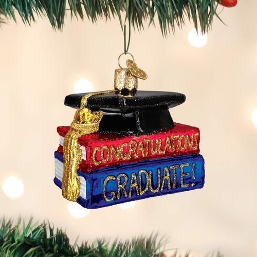 Old World Christmas Ornaments: Congrats Graduate Glass Blown Ornaments for Christmas Tree (36091)