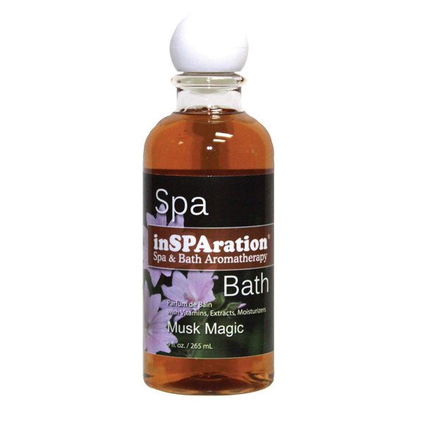 inSPAration Spa and Bath Aromatherapy 120X Spa Liquid, 9-Ounce, Musk Magic, Brown