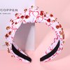YAHPERN Valentine’s Day Headband for Women Red Pink Heart Knotted Headband Jeweled Rhinestone Crystal Wide Top Knot Hairband Valentine’s Day Hair Accessories Holiday Gifts (Red Heart)