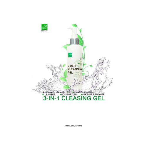 RENLEE 3-in-1 Cleansing Gel with Rose Essential Oil Made in USA, Face Wash for Women & Men, Makeup Remover, Face Painting Remover, Perfect for Kids and Teens (10-12). Moisturize All Skin Types