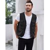 Gihuo Mens Fishing Vest Summer Outdoor Work Vest Utility Safari Travel Lightweight Sleeveless Jackets with Pockets（Black-M）