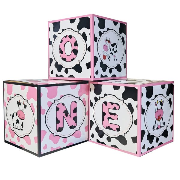 Cow First Birthday Decorations,First Birthday Decorations,First Birthday Decorations,Baby 1st Birthday Backdrop Blocks for Boy Girl Cow Farm Animal Themed 1st Birthday Party Supplies