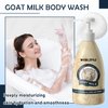 WYBLZPXZ Goat Milk Body Wash for Women & Men,Foaming Mostiurizing Shower Gel for All Skin Types,Silky Long Lasting Hydrating Non-greasy Body Wash Cleanser