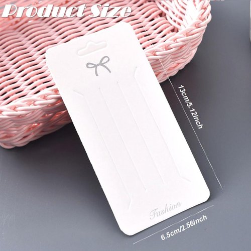 Doromy 100PCS Hair Clip Bow Display Cards Rectangular Clip Collecting Cardboard Kraft Paper Hair Bow Holder Cards for Hair Accessories Displaying Organizing Packaging 2.56 * 5.12Inch