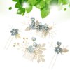 4pcs pearl floral leaf hair accessories Wedding Hair Comb Flower Hair Comb Set Rhinestone Pearl Hair Clips Wedding Hair Accessories for floral hair clip Brides bridal hair comb (Green)