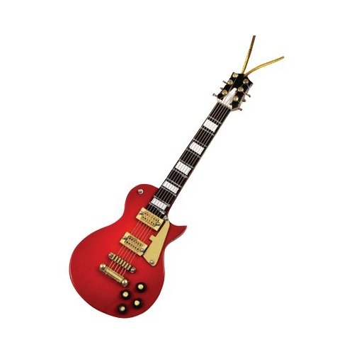 Red Electric Guitar Ornament 5"