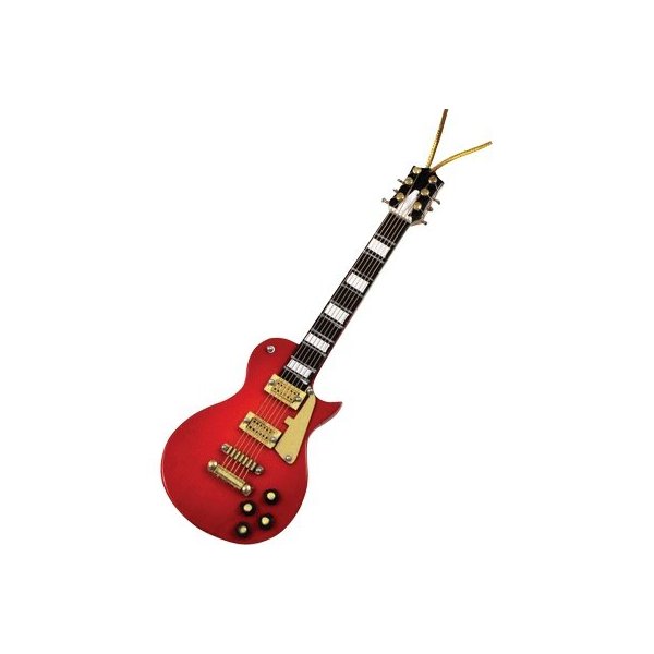 Red Electric Guitar Ornament 5"