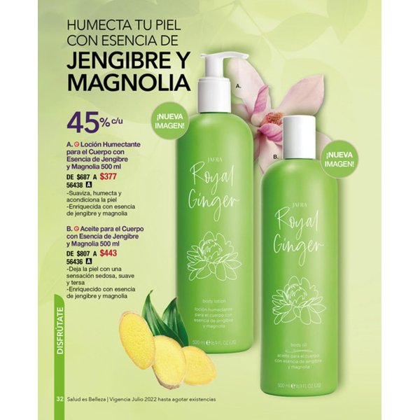 Jafra Royal Ginger Body Lotion and Body Oil Big Size 16.9oz Each