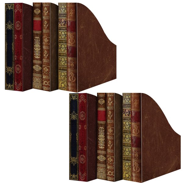 6 Pcs File Magazine Organizer 3" x 11" x 12 Decorative Classic Books Themed Magazine Holder Box Easy to Assemble Classic Books Magazine Rack File for Shelves Desk Home Classroom Office (Elegant)