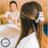 TELETIES - Medium Hair Clip - Strong Grip, Bendable Teeth, Comfortable Curved Design - Ideal for Medium-Thick Hair - For All Hair Textures - Coconut White