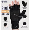 OutdoorEssentials Fingerless Winter Gloves Convertible Mittens for Men & Women - Warm Knit Flip Top Wool Mitten Gloves