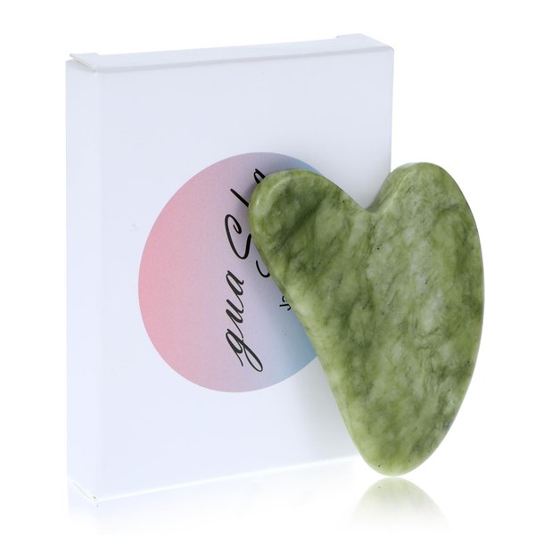 Dimeho Gua Sha Facial Tool Jade Stone Skin Care Massager Guasha Jawline Sculpting Face Stone for Beauty Muscle Tensions Puffiness Women Men Drainage Aesthetic