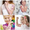 10 Sheet Pink Pastel Temporary Tattoos for Girls, Birthday Party Decorations Supplies Party Favors Tattoo Sticker Style Sweet Gift for Kids Cute Prizes Themed Game Activities Reward (Pink)