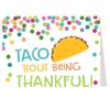 Taco Bout Being Thankful Thank You Cards Tacos Baby Shower Birthday Party Sprinkle Celebration Cookout Housewarming Graduation Food Greeting Cards Polka Dots Bright (24 count)